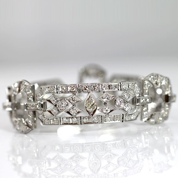 Art Deco 1920s Platinum Diamond Bracelet