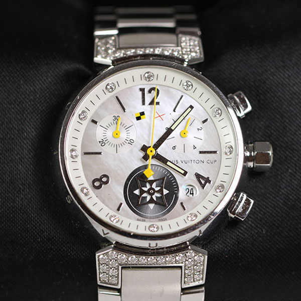 Louis Vuitton White Stainless Steel Tambour Chrono Lovely Cup